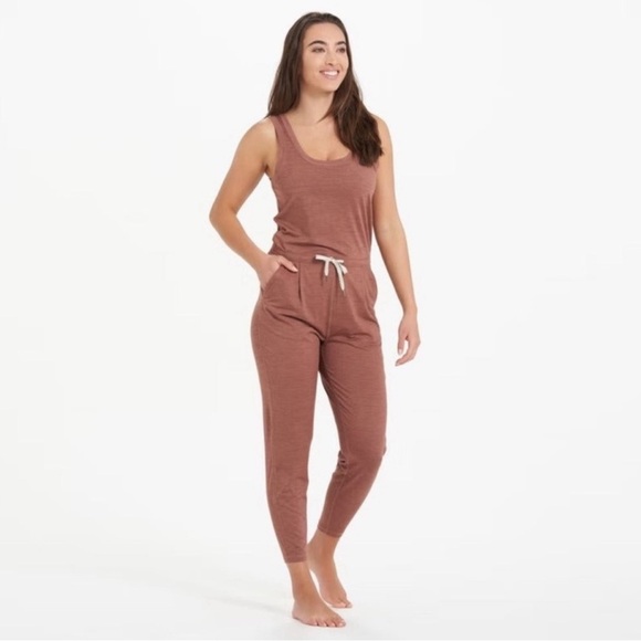 Vuori Lux Harem Jumpsuit in Dark Terracotta Heather sz S - Picture 2 of 3